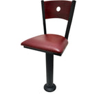 Thumbnail image #1 for Oak Street SL6150-B Commercial Swivel Bar Stool with Wood Bullseye Back, Armless Pedestal Base