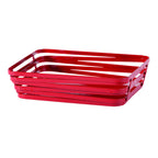 Thumbnail image #1 for G.E.T. Cyclone WB-982-R Rectangular Red Powder-Coated Metal Wire Serving Basket with Solid Bottom Case of 12