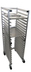 Thumbnail image #4 for Channel 20-Pan End-Load Nesting Aluminum Bun Pan Rack with 5-Inch Swivel Casters