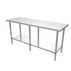 Thumbnail image #1 for ATSMFG MET MET-WTH-2472 ATS MFG Stainless Steel Work Table with Open Undershelf, 72"W x 24"D x 35"H, 16-Gauge 304 Top