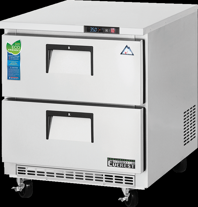 Product image #5 for Everest Refrigeration 1-Section Drawered Undercounter Refrigerator With Stainless Steel Worktop, 7.5 Cu. Ft.