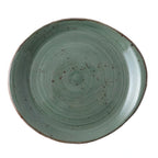 Thumbnail image #1 for Tableware Solutions USA Rustics by Continental 30PEB234-05 Dark Green Pebble Oblong China Plate, 8 x 7 in Case of 24