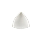 Thumbnail image #1 for CAC China Accessories TB-H6 6 oz Triangular Porcelain Dish with Horned Edge and Footed Base Case of 3 Dozen