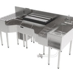 Thumbnail image #1 for Perlick Bartender's Cockpit™ PCE68-C-4 Freestanding Bartender Station, 68"W, 4" Backsplash, Stainless Steel