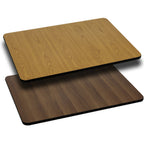 Thumbnail image #1 for Flash Furniture XU-WNT-3060-GG Rectangular Reversible Table Top, 60 x 30 x 1-1/8 in, Natural/Walnut Laminate, Black T-Mold Edge