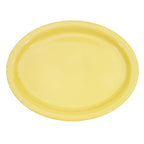 Thumbnail image #1 for CAC China Las Vegas L-12NR-Y Yellow Stoneware Oval Platter, 9-3/4" x 7-1/4", Narrow Rim Case of 2 Dozen