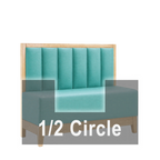 Thumbnail image #1 for ATSMFG ATS AT&S-AHC-J36-6CH GR8 John Half Circle Booth, single, 48" x 90" x 48" long x 36" high, 6-channel back, channel deep seat with wood bottom