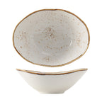 Thumbnail image #1 for Tuxton China Artisan Geode GGA-403 20 oz Porcelain Oval Asian Soup Bowl, 8" x 6-1/4" x 3"H 1 Dozen