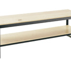 Thumbnail image #1 for Cal-Mil 22341-64-71 2-Tier Nesting Merchandising Table, 64-1/2"W x 18"D x 24-1/4"H, Maple Top Shelf, Metal Frame