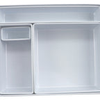 Thumbnail image #1 for G.E.T. BN-ABCDEF-W Melamine Bento Box with Lid, White, 11.75"L x 9.9"W x 3.2"H Case of 3