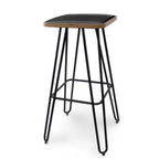 Thumbnail image #1 for JustChair Manufacturing CITYStyle™ Urban M90530X-GR2 Backless Barstool with Wood Veneer Seat, Upholstered Cushion and Steel Hairpin Legs
