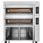 Thumbnail image #1 for Turbo Air Bake Tech Innovation BTDO-302U 2-Tier Deck Oven, 3 Trays, 18 x 26 in Tray Size, Stainless Steel & Glass Exterior