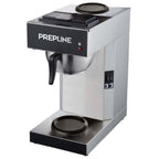 Thumbnail image #1 for USR Brands Prepline CAFE-2P Double Pourover Airpot Coffee Brewer, Fits 2 Coffee Decanters, Stainless Steel, 120V