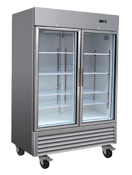 Product image #5 for Serv-Ware 2-Section Glass Door Reach-In Refrigerator, 49 Cu. Ft., Stainless Steel, Bottom-Mount