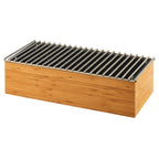 Thumbnail image #1 for Cal-Mil Bamboo 3439-60 Rectangular Wire Grill Chafer Alternative, 19-1/2"W x 9-3/4"D x 5-1/2"H, for Canned Heat