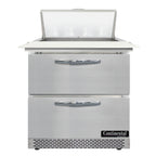Thumbnail image #1 for Continental Refrigerator Designer Line D32N8C-FB-D Refrigerated Sandwich Prep Table, 32", Front-Breathing, 2 Drawers, 8-Pan
