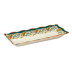 Thumbnail image #1 for G.E.T. Bella Fresco ML-87-BF Rectangular Patterned Melamine Serving Tray, 17-1/2 x 6-3/4 x 2 in, 1.8 qt. Case of 6