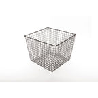 Thumbnail image #1 for G.E.T. Urban Renewal WB-304-MG Square Powder-Coated Iron Serving Basket, Metal Grey, 14 x 14 x 11 in H Case of 6