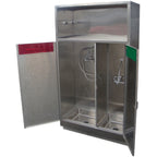 Thumbnail image #1 for IMC/Teddy CMSC Stainless Steel Combination Clean & Soiled Utility Cabinet with Dual Sinks, 46-1/2"W x 24"D x 84"H