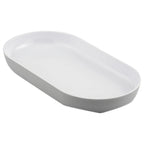 Thumbnail image #1 for Global Tableware Collective Dalebrook, Hive DBTGY72161W Oval Tritan Plastic Serving Tray, Gray, 12-1/8" x 6-1/8" x 1-3/8"
