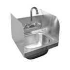 Thumbnail image #1 for GSW USA HS-1615S Wall-Mount Hand Sink, Single Compartment, 15-3/4"W x 15-1/4"D, 304 Stainless Steel, Faucet Included