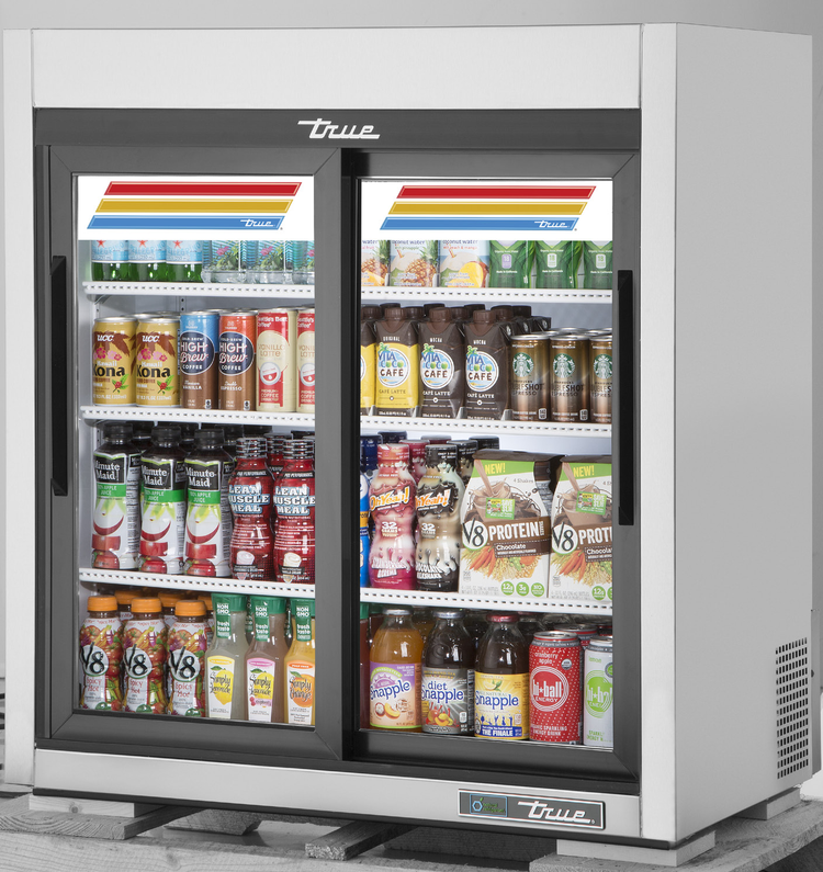 Product image #5 for True 36-Inch Countertop Refrigerated Merchandiser with 2 Low-E Sliding Glass Doors and 3 Shelves