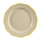 Thumbnail image #1 for CAC China SC-21G 12-Inch Round Ceramic Plate, Scallop Rim, Gold Band 1 Dozen
