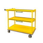 Thumbnail image #1 for New Age Industrial 54051PC 3-Tier Aluminum Utility Cart with Solid Base and Two EZ-Slide Shelves