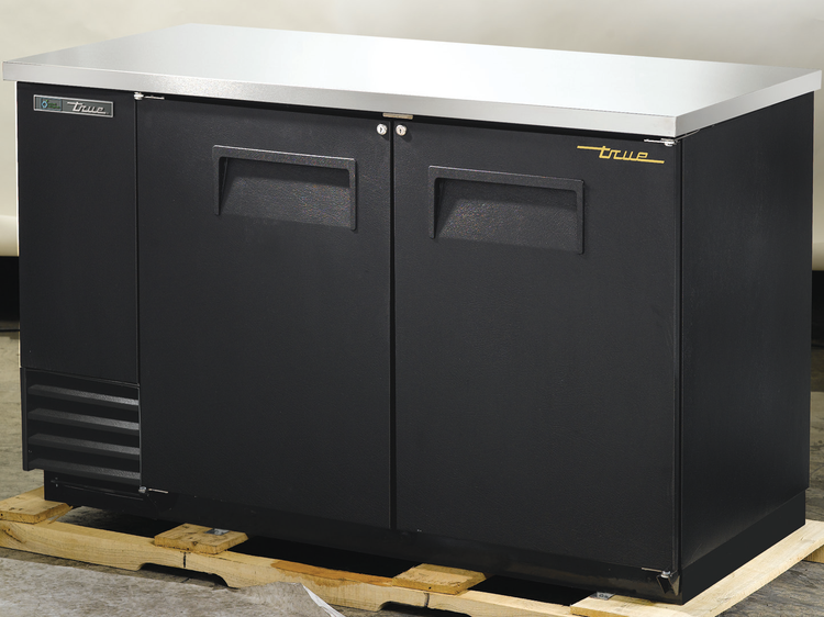 Product image #5 for True TBB-2-HC Two-Section Back Bar Cooler with Stainless Steel Top and Locking Full Doors