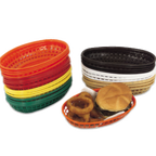 Thumbnail image #1 for Alegacy Foodservice Products 499FT Oval Plastic Fast Food Basket, 9-3/8" x 2", Tan Case of 3 Dozen