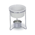 Thumbnail image #1 for Browne USA Foodservice 575767 4 oz Butter Warmer Set with Stoneware Pot and Chrome-Plated Frame