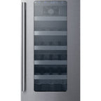 Thumbnail image #1 for Summit Commercial ALWC15CSS 23-Bottle Commercial Wine Cooler, Stainless Steel Exterior, Reversible Glass Door