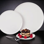 Thumbnail image #2 for Libbey Chef's Selection 911194483 Round Porcelain Tray, 12-1/4" Diameter, Polished Foot, Fully Vitrified