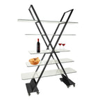 Thumbnail image #1 for Eastern Tabletop Grab n' Go ST1700MB 5-Tier Back Bar Display, 55"W x 15-1/2"D x 83-1/2"H, Stainless Steel, Black Coated Finish