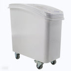 Thumbnail image #1 for Hakka Brothers Corp Clivia S81 Mobile Ingredient Storage Bin, 21 Gallon, White Slant Top, Clear Sliding Lid