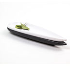 Thumbnail image #2 for G.E.T. Rainex 15018131025 White Melamine Leaf Platter, 14-Inch Case of 6