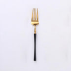 Thumbnail image #1 for Kadra Kitchenware Vikko Dine VF-DF30-IBG Dinner Fork, Two-Tone Brushed Black & Gold, 18/10 Stainless Steel Case of 12