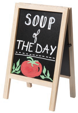 Product image #2 for American Metalcraft Mini Tabletop Sandwich Board Chalkboard Sign, 6 W x 9-3/4 H, Black Board, Plain Frame