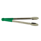 Thumbnail image #1 for Thunder Group SLTG816G Utility Tongs, 16-Inch One-Piece Stainless Steel, Non-Slip Green Handle Case of 120