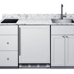 Thumbnail image #1 for Summit Commercial Summit Appliance CALDERAWH33I ADA-Height White Turnkey Kitchenette with Refrigerator, Induction Cooktop, Sink & Storage