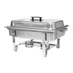 Thumbnail image #1 for Thunder Group SLRCF001 Full-Size Stainless Steel Rectangular Chafer, 8 qt, Canned Heat, Lift-Off Cover