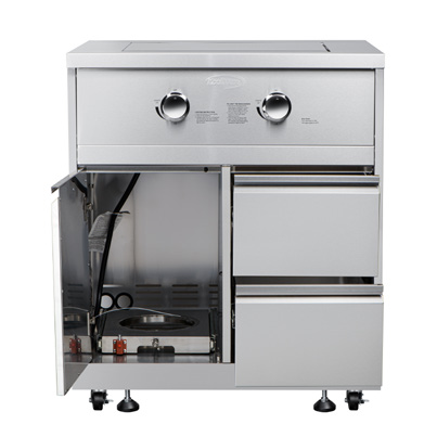Product image #7 for KoolMore 32-Inch Outdoor Kitchen 2-Burner Liquid Propane Side Burner with Bottom Cabinet, Stainless Steel