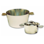 Thumbnail image #1 for Matfer Bourgeat 341423 Charlotte Mold, 4-3/4" Diameter x 2-3/4"H, Stainless Steel, Two Handles, Without Lid