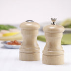 Thumbnail image #2 for Chef Specialties Professional Series Capstan 04300 Salt Shaker & Pepper Mill Set, 4" High, Natural Finish, Stainless Steel Grinding Mechanism