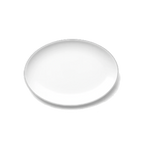 Thumbnail image #1 for G.E.T. Viva - EGS D2213L-W Oval Coupe Melamine Plate, White with Black Trim, 13 x 10-1/8 Case of 6