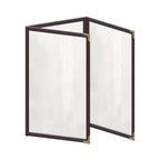 Thumbnail image #1 for Risch Deluxe TET 5.5X8.5-LEATHERETTE Vinyl Triple-Fold Menu Cover, 5-1/2" x 8-1/2" Case of 24
