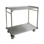Thumbnail image #1 for Lakeside Manufacturing Prisonbilt PB51 Open Tray Meal Delivery Cart, Stainless Steel, 2 Shelves, 3 Sides Up, 6-Inch Casters