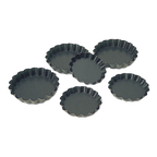 Thumbnail image #1 for Matfer Bourgeat Exopan 332657 Round Fluted Tartlet Mold, 3-1/2 in, Nonstick-Coated Steel