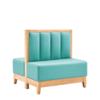 Thumbnail image #1 for ATSMFG ATS AT&S-ADD-J36-6CH GR6 John Deuce Booth, single, 30" long x 36" high, 6-channel back, channel deep seat with wood bottom frame and legs