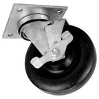 Thumbnail image #1 for AllPoints Foodservice Parts & Supplies Victory 2341031 Swivel Plate Caster with Brake, 5-Inch Wheel, 3 x 3-Inch Mounting Centers